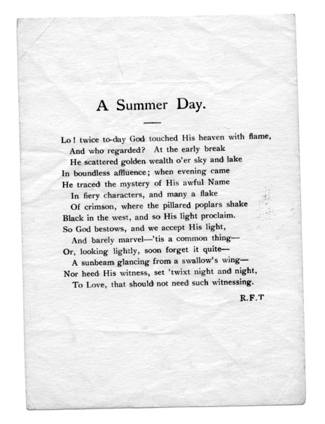 richard francis T a summer day