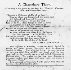 richard francis T poem glastonbury thorn