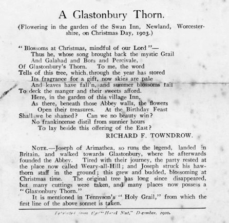 richard francis T poem glastonbury thorn