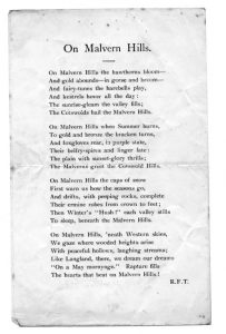 richard francis T poem on malvern hills